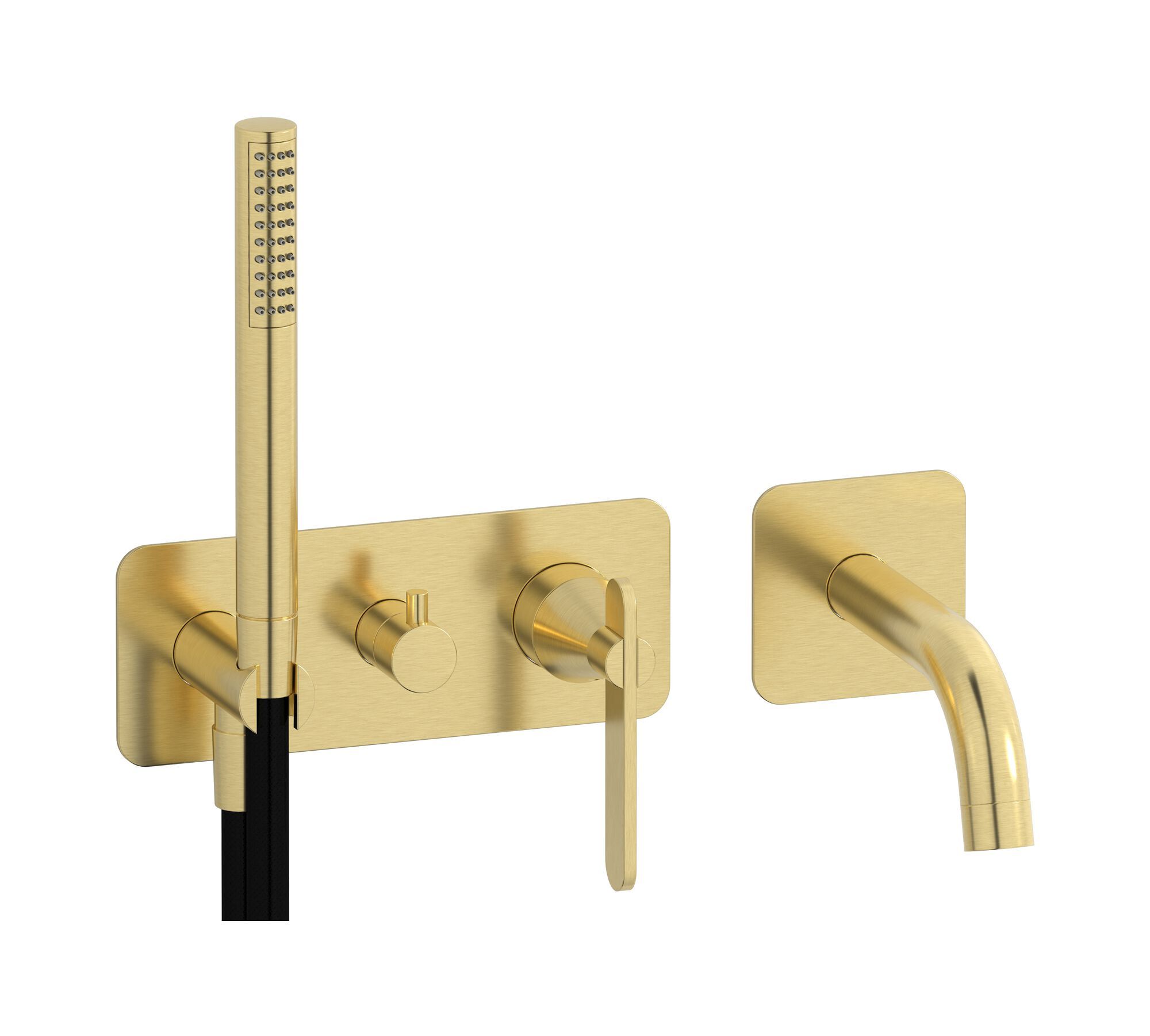 Настенный смеситель для ванны с 4 отверстиями и ручным душем IB Soho ARCH-00070482 - Вид №2