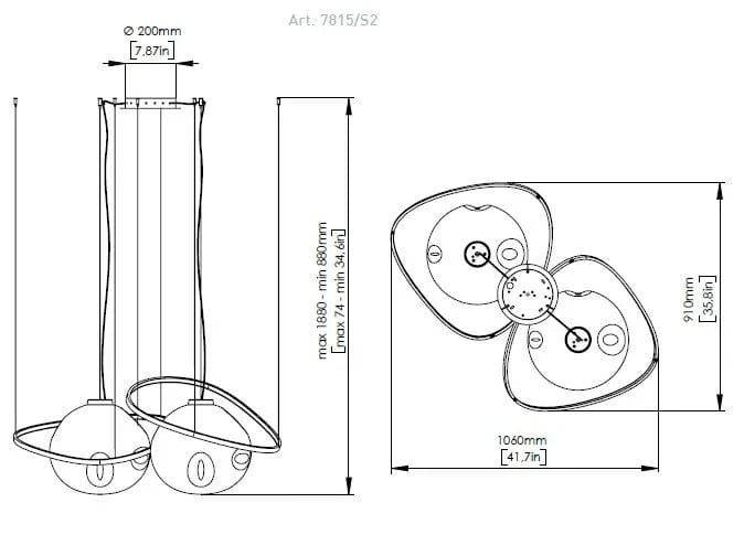 Подвесной светильник из муранского стекла и металла Patrizia Volpato Move ARCH-00106712 - Вид №3