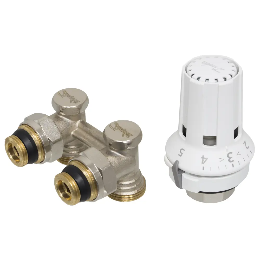 Узел нижнего подключения термостатический угловой Н-образный Danfoss 3/4"x1/2" с термостатической головкой M30x1.5 STLM-2043794 - Вид №1