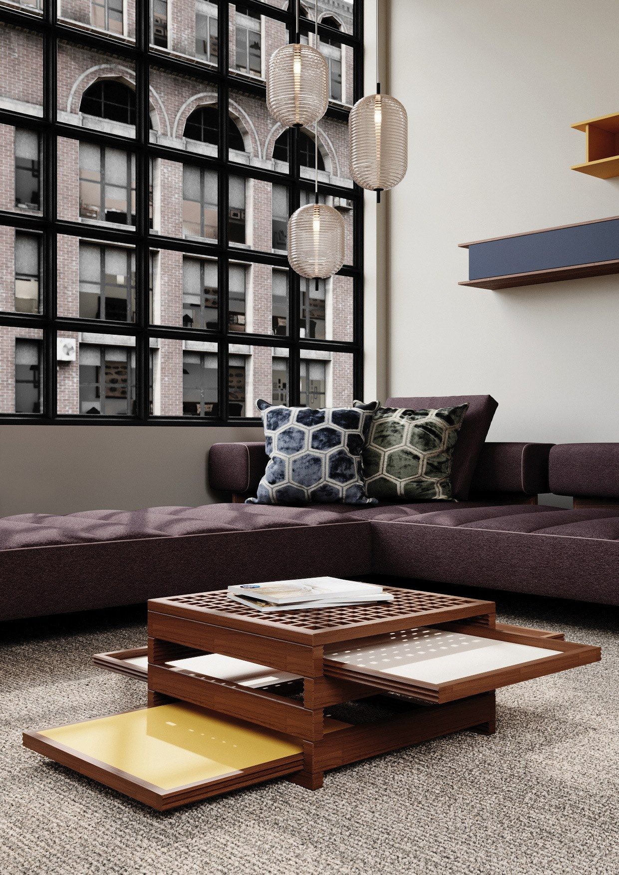 Журнальный столик из массива дерева с подносом SCULPTURES JEUX TETRA ARCH-00053590 - Вид №4