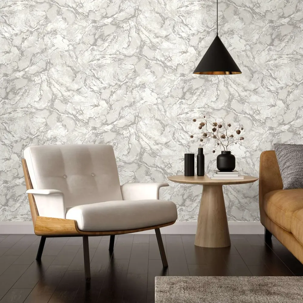 Обои флизелиновые Erismann Mramor темно-бежевые с рельефной фактурой 89413688 STLM-1572326 - Вид №3