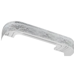 Карниз трехрядный составной Прима 240 пластик цвет белый хром