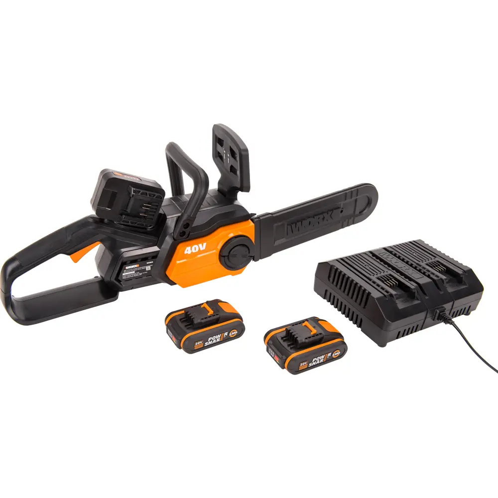 Аккумуляторная пила Worx WG381 40 В шина 30 см АКБ (2 шт) и ЗУ (двойное) в комплекте 83014949 STLM-2020163  - Вид №1