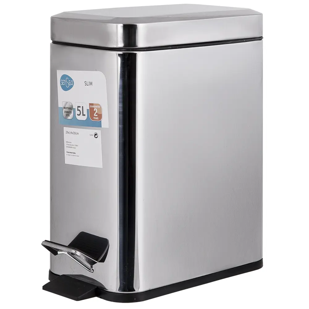 Бак для мусора Sensea Slim 5 л цвет хром Без серии STLM-2151121