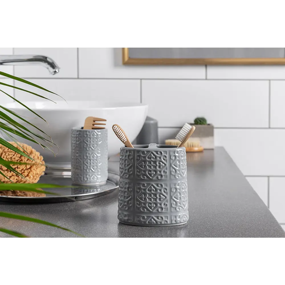 Стакан для зубных щёток Grey с разделителем VERRAN STLM-2008647 - Вид №5