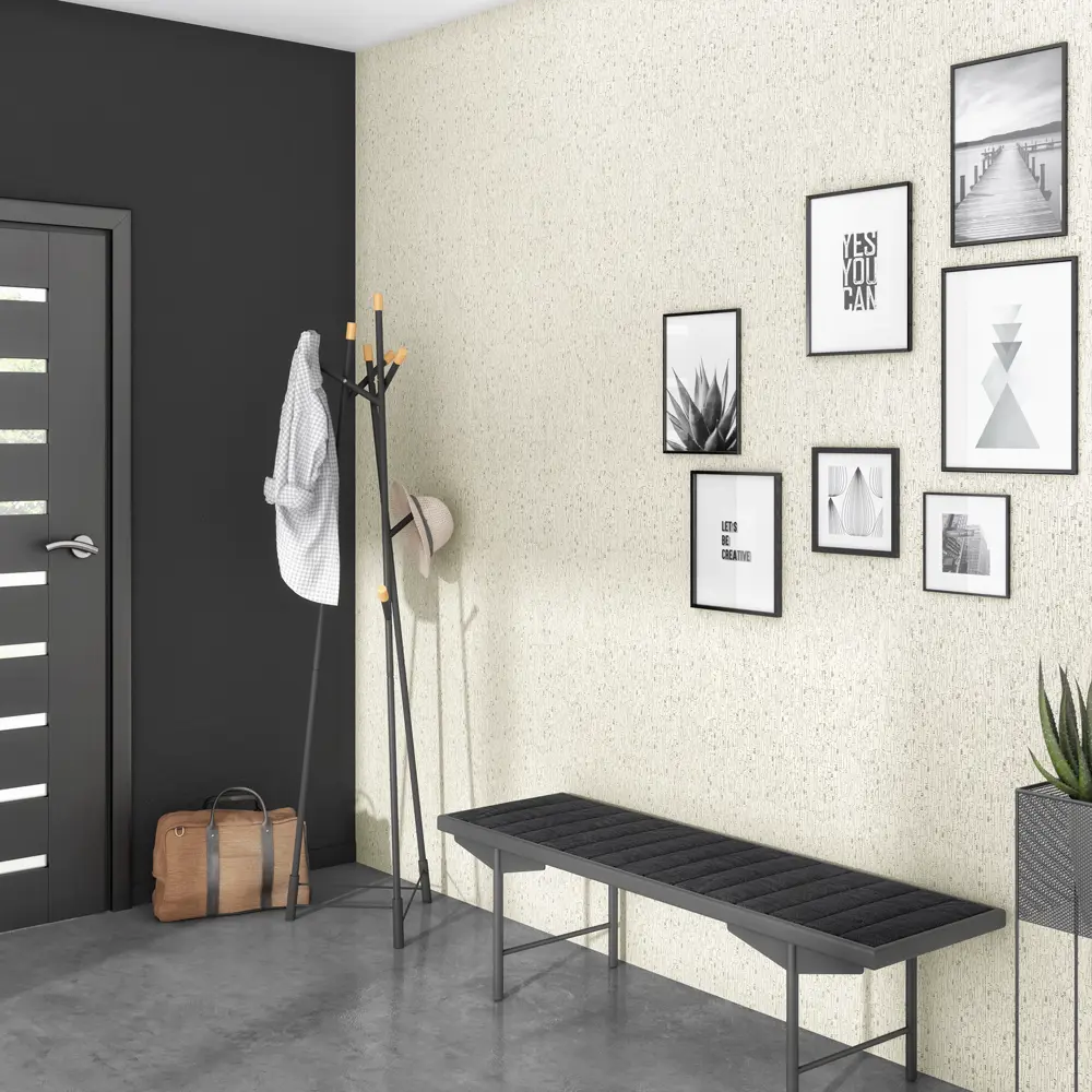 Обои флизелиновые Inspire Luka черно-белые 1.06 м White 1 STLM-2078373 - Вид №6