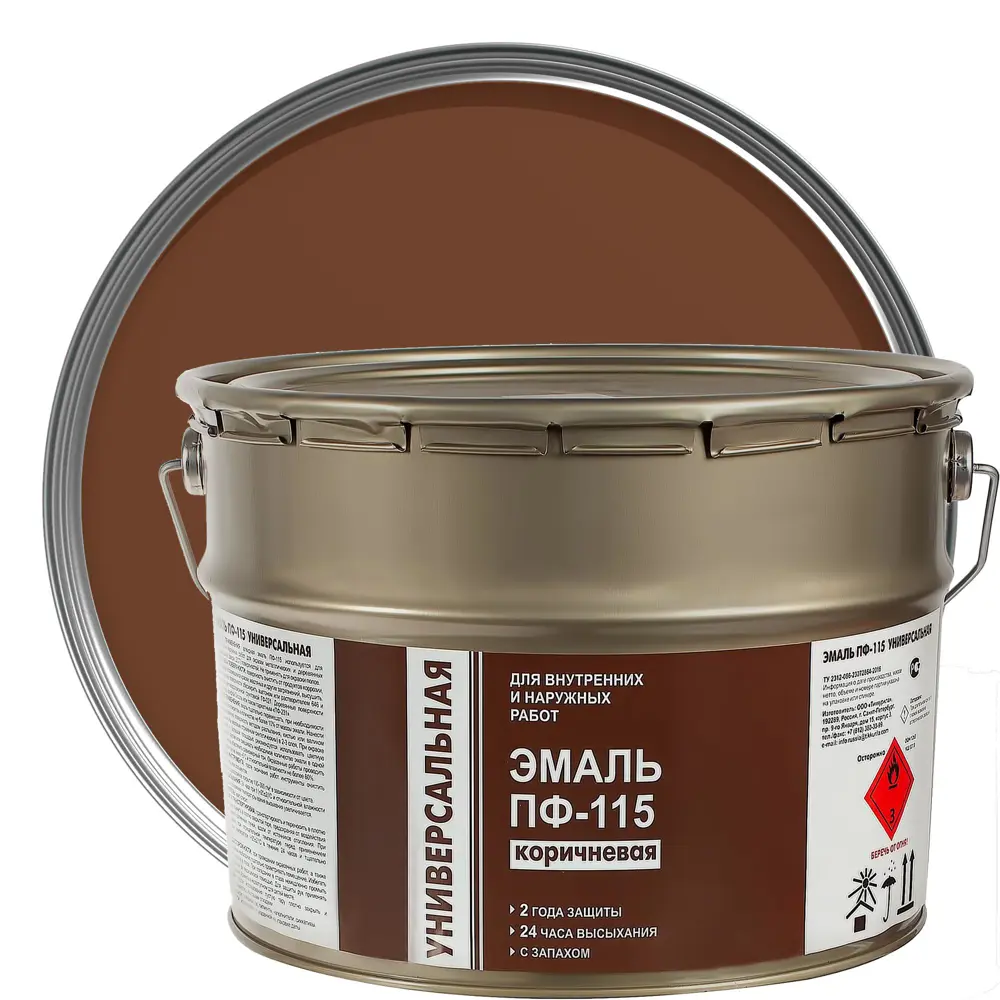 Эмаль ПФ-115 Эконом цвет коричневый 9 кг 18560348 STLM-2123518 Santreyd 