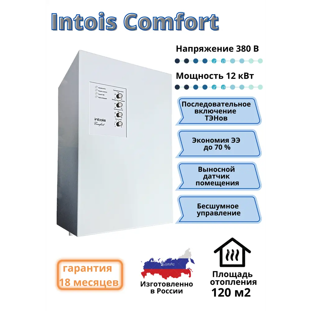 Электрический котел 12 кВт Intois Comfort 175 380 В одноконтурный настенный