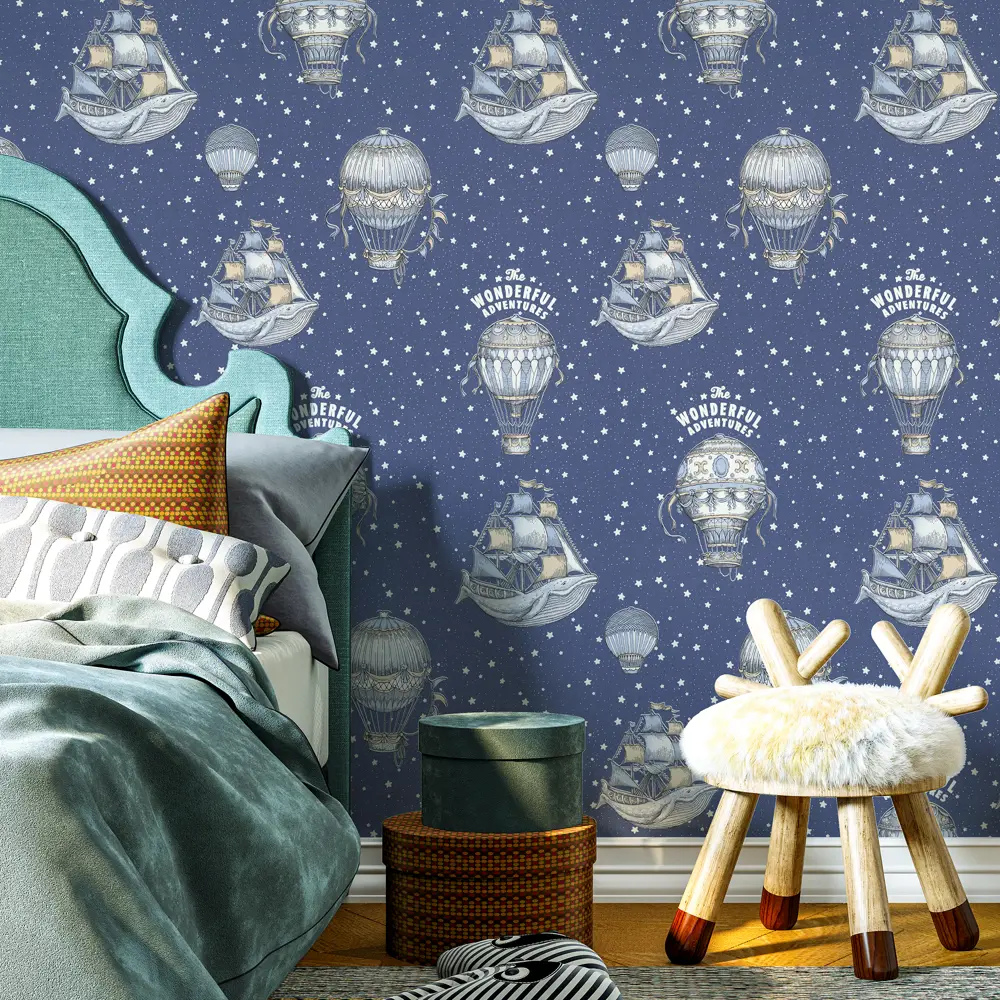 Обои флизелиновые Home Color Wonderful синие 1.06 м HC71535-56 светящиеся в темноте STLM-2083344 - Вид №5