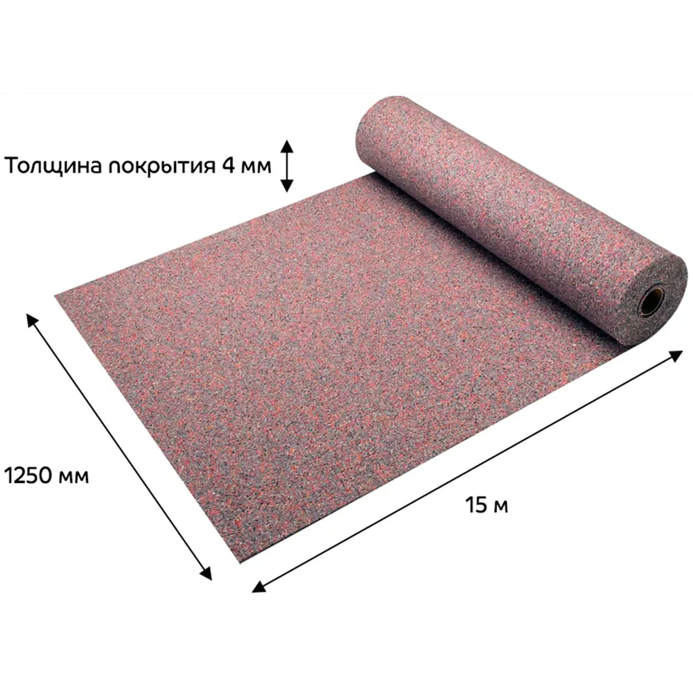 Универсальное покрытие резиновое Kraitec Protect 4 мм 15х1.25 м 83111047 STLM-2058024  - Вид №2