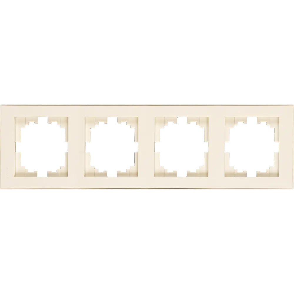 Рамка для розеток и выключателей Lezard Rain 4 поста, цвет бежевый STLM-2209006