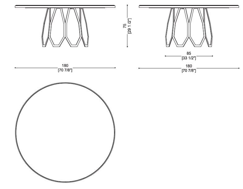 Круглый зеркальный стеклянный стол Sicis Борджиа ARCH-00056075 - Вид №4