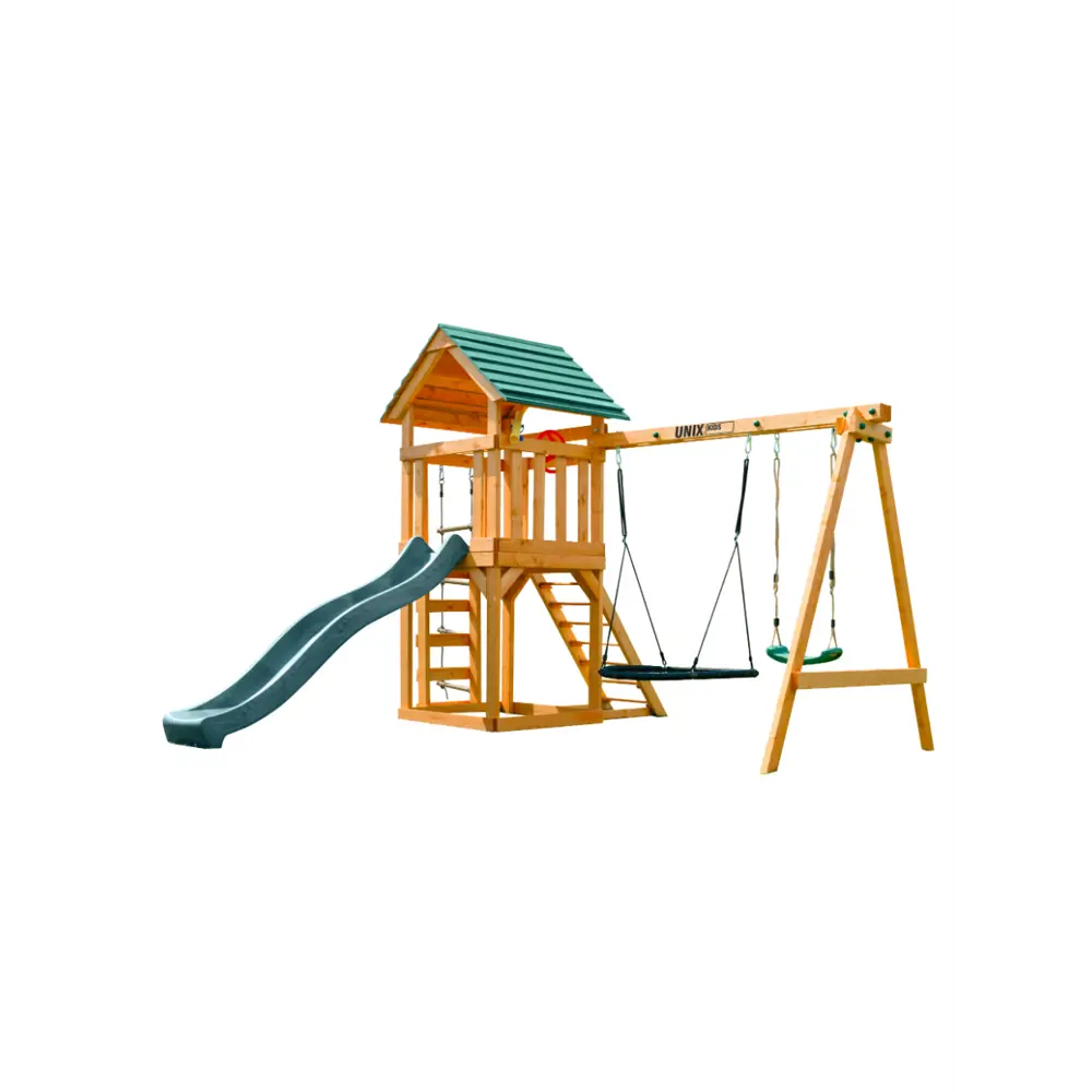 Детский игровой комплекс Unix Kids 6 in 1 Dark Green 195x265x370 см