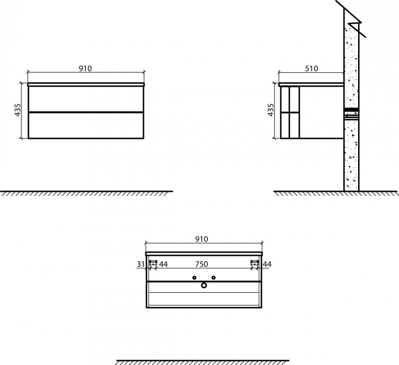 Мебель для ванной BelBagno FORMICA-900-2C-SO-BL  - Вид №2