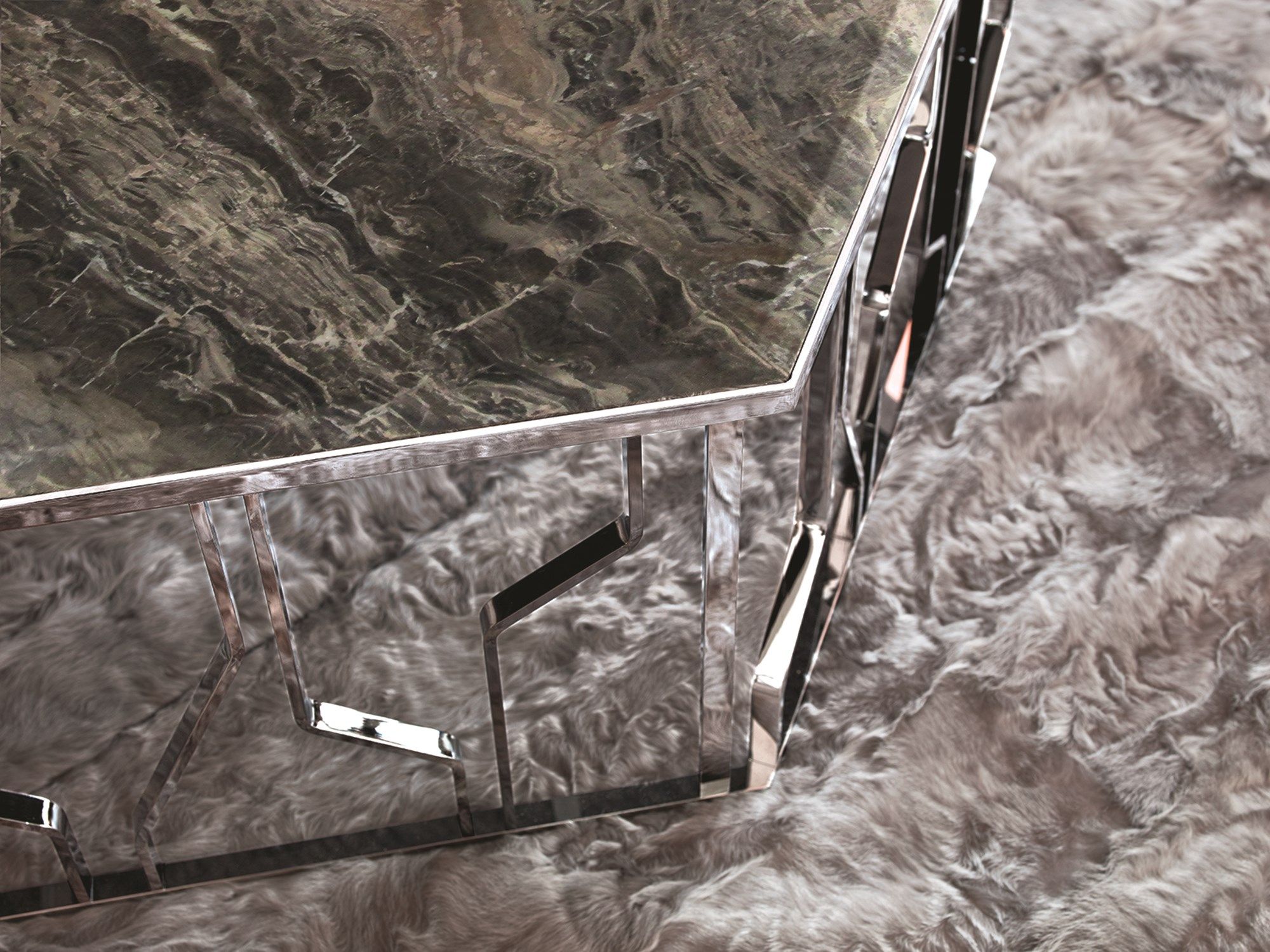 Мраморный шестиугольный журнальный столик Longhi Loveluxe ARCH-00060295 - Вид №10
