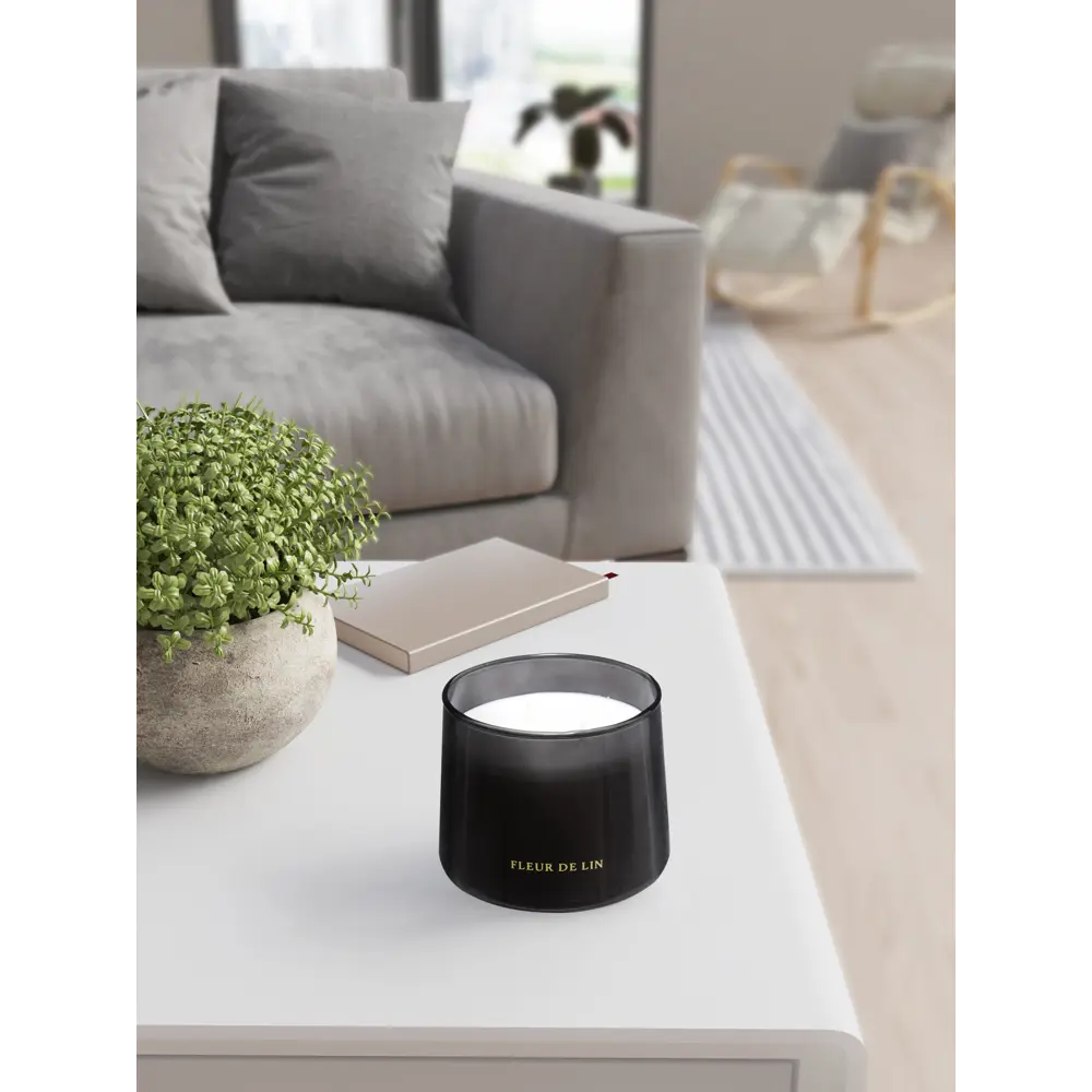 Свеча восковая ароматизированная Цветок льна черно-белая 7.5 см 300 г Atmosphera STLM-2037787 - Вид №3