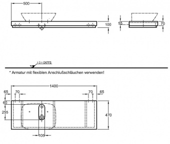Столешница под раковину 140 см Keramag Silk Y816240000 Santreyd  - Вид №2