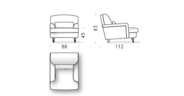Съемное тканевое кресло с подлокотниками DE PADOVA Raffles ARCH-00132968 - Вид №6