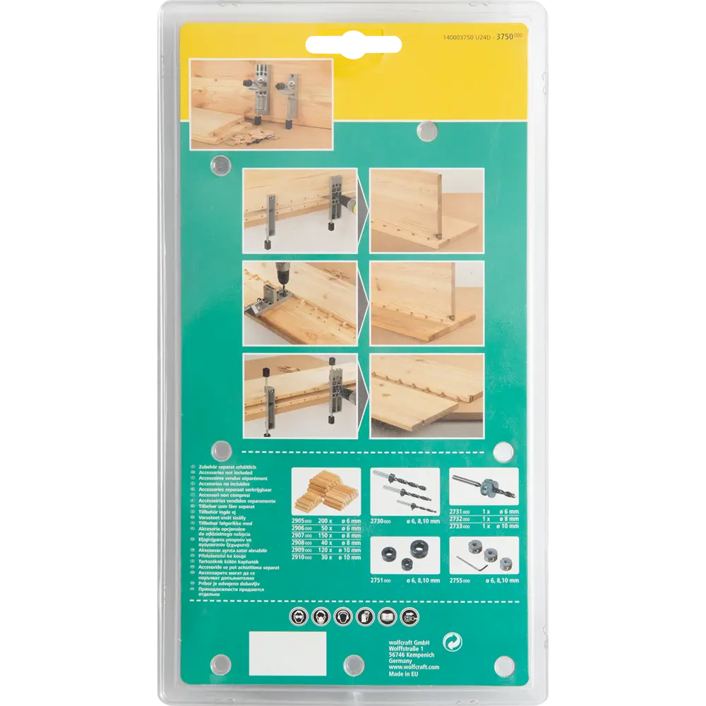 Универсальный набор для выполнения соединений Wolfcraft 3750000, 6/8/10 мм STLM-2049785 - Вид №5