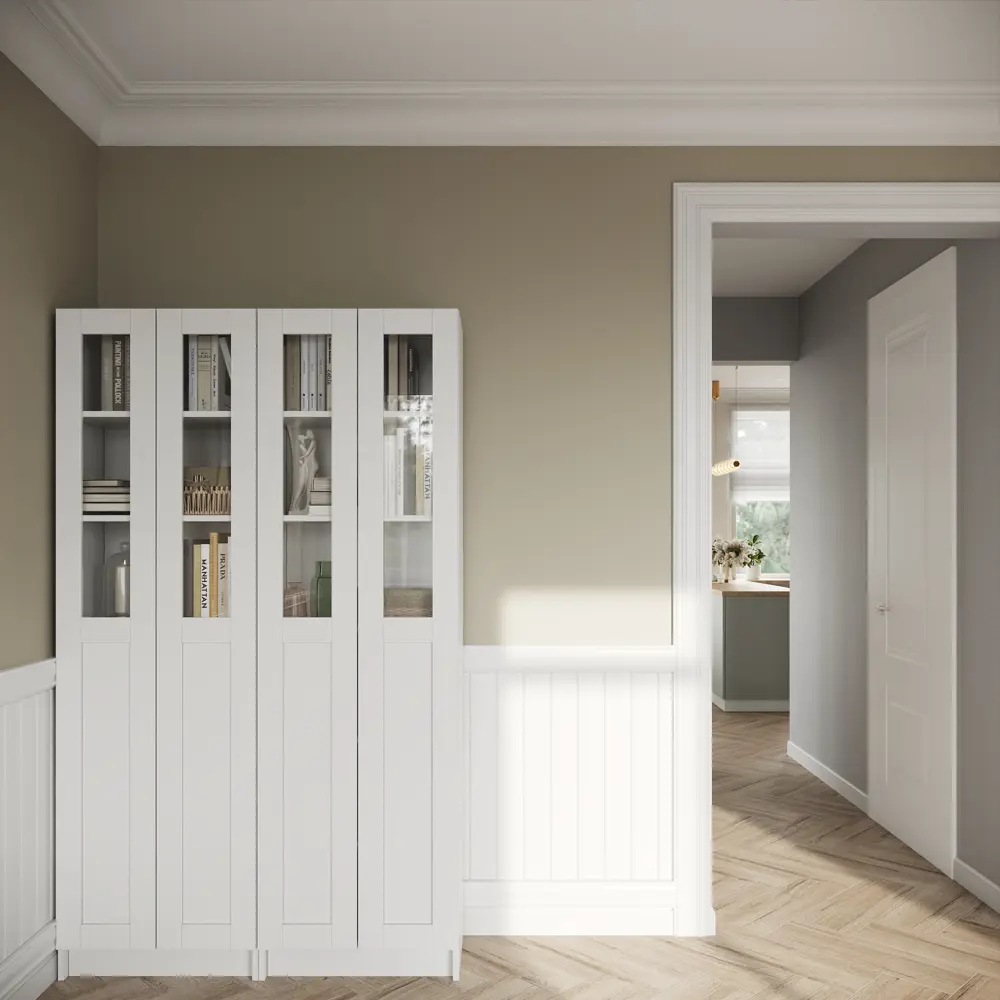 Дверь для шкафа Буккер правая 1 стекло 29.7x193.8x1.6 см ДСП цвет белый Santreyd STLM-2165846 - Вид №6