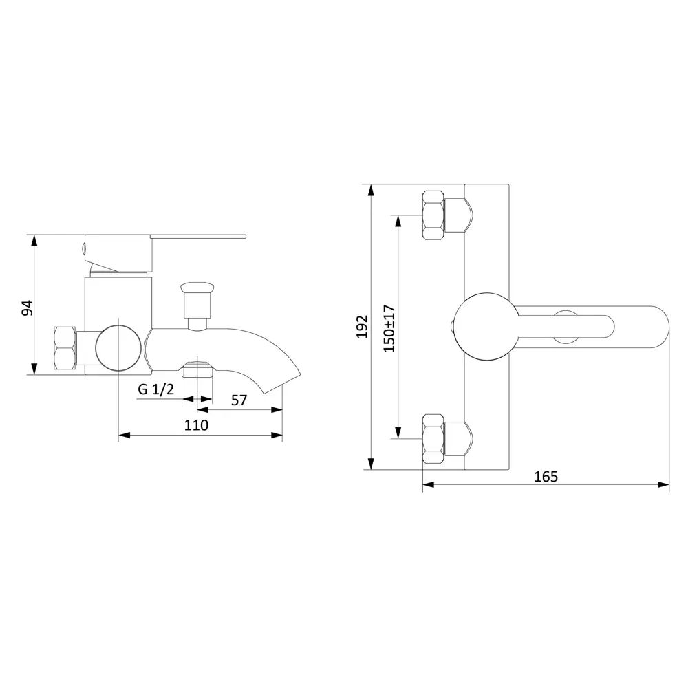 Смеситель Damixa Rowan для ванны с переключателем на душ 89346495 STLM-0974585 - Вид №8