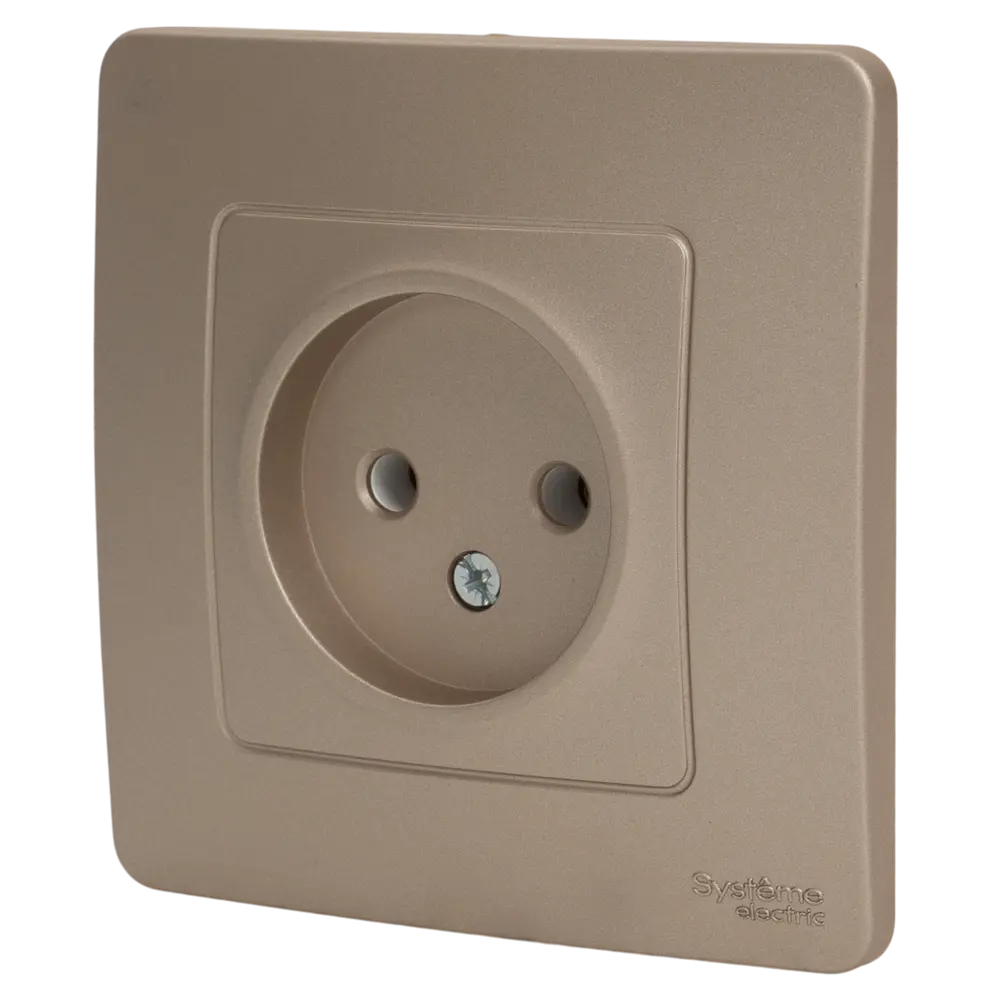 Розетка встраиваемая Systeme Electric Blanca без заземления без шторок цвет титановый STLM-2113222 - Вид №1