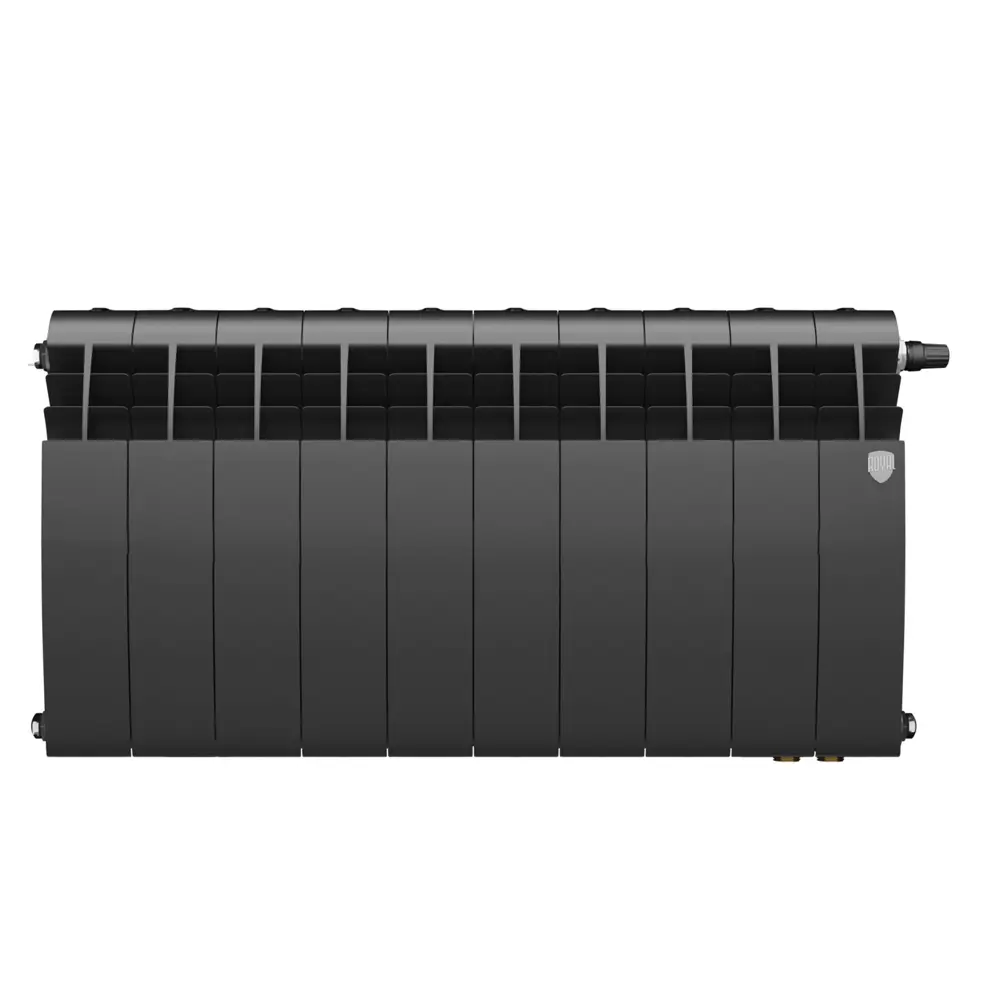 Радиатор секционный Royal Thermo Biliner 350/87 10 секций нижнее подключение биметалл черный 89391449 STLM-2150884 Отсутствует - Вид №1
