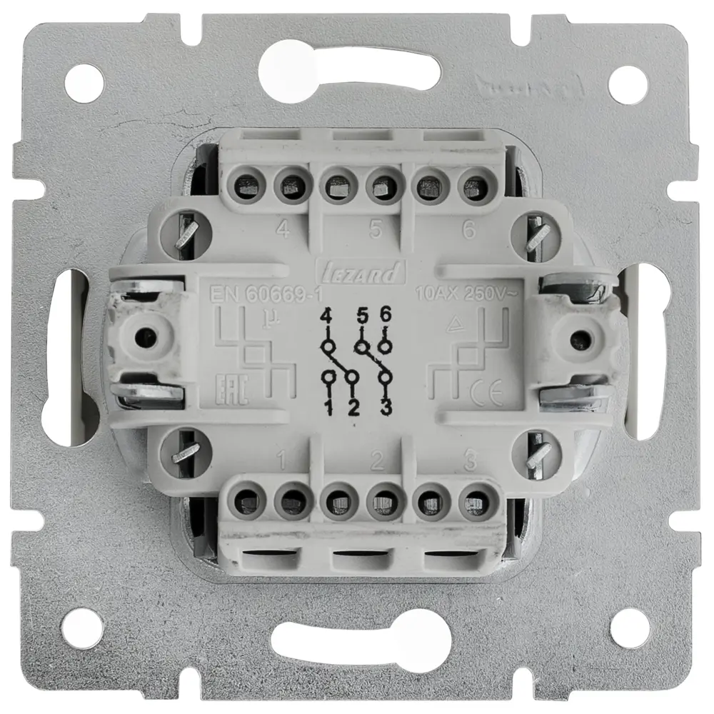 Выключатель проходной встраиваемый Lezard Rain 2 клавиши, цвет бежевый STLM-2139038 - Вид №3