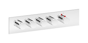 EUA421CFNID1 Комплект наружных частей термостата на 4 потребителей - горизонтальная прямоугольная панель с ручками Industria IB Aqua - 4 потребителя