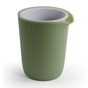 QL10307-GN-GY Горшок для полива растений oasis round pot s зелёный Qualy