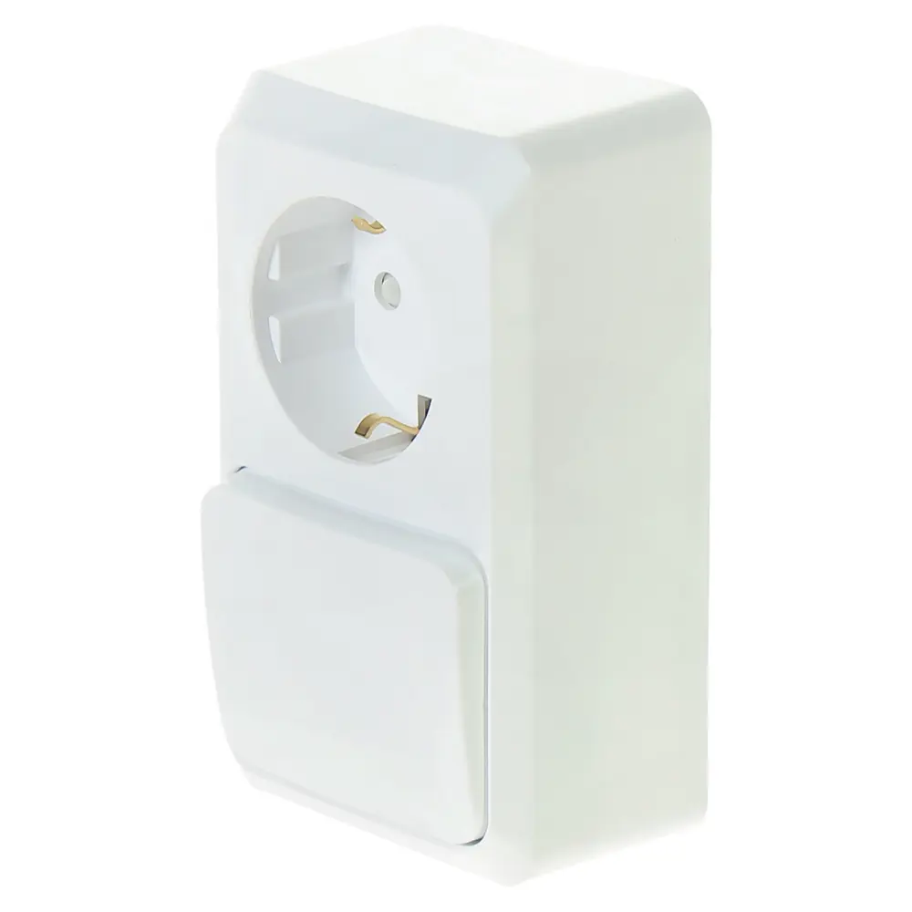 Розетка с выключателем 1 клавиша цвет белый Schneider Electric Этюд STLM-2084412