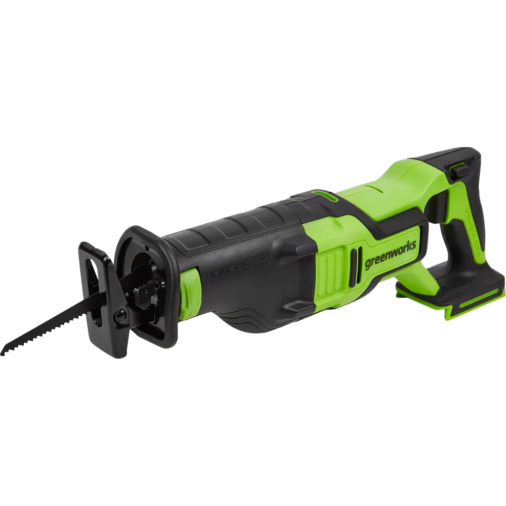 Пила сабельная аккумуляторная бесщеточная Greenworks GD24RS, 24 В Li-Ion, без АКБ и ЗУ STLM-2178913