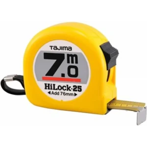 Рулетка Tajima HI LOCK H5P70MY, 7 м х 25 мм, ударопрочная с магнитным наконечником