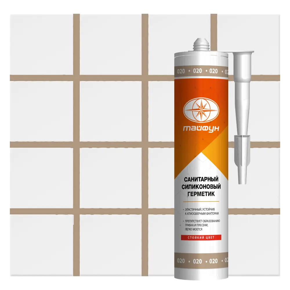 Герметик силиконовый Atlas Тайфун 020 цвет бежевый 280 мл STLM-2025847