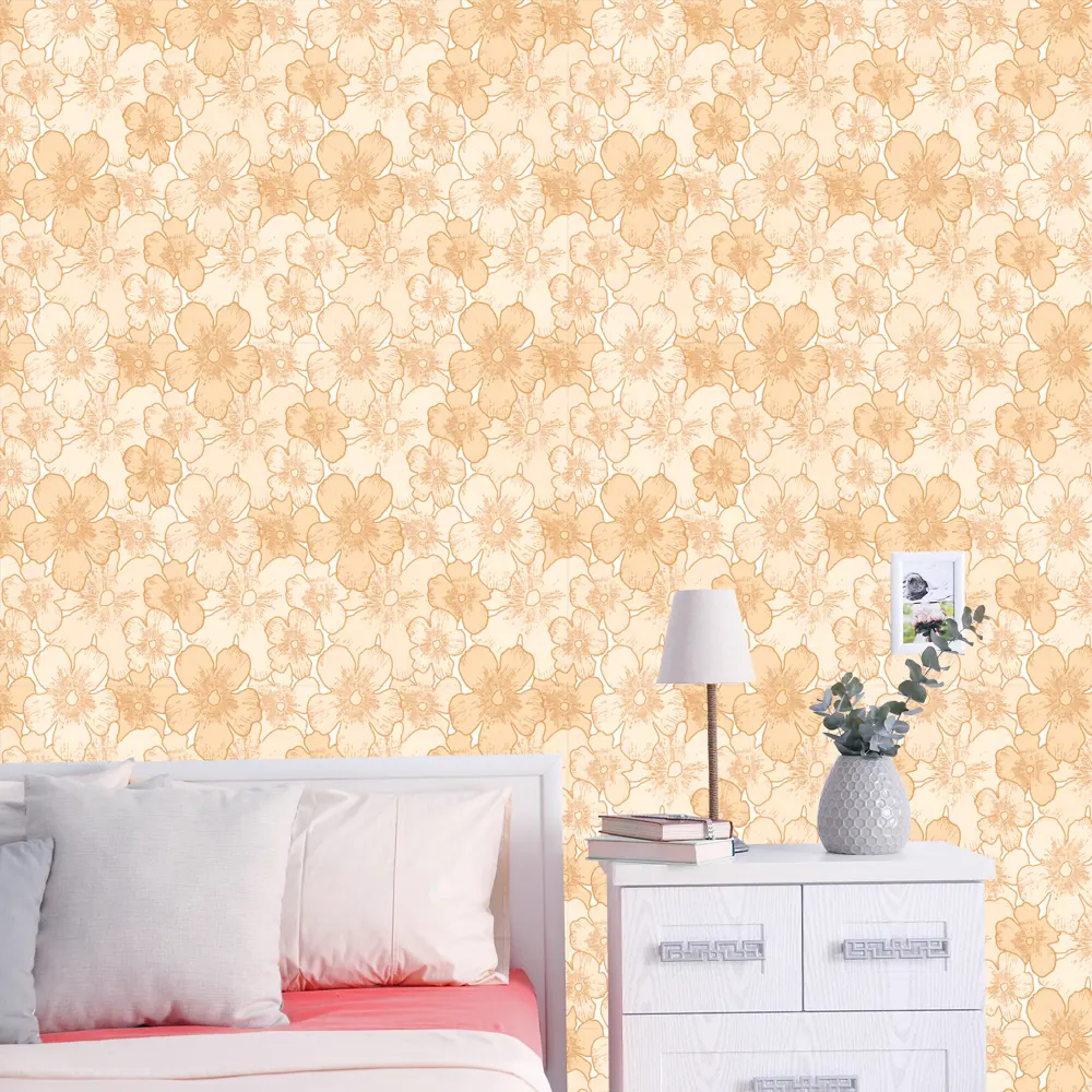 Обои «Цветы», на флизелиновой основе, цвет оранжевый, 1.06х10 м WALL DECOR Неизвестный цветок STLM-2128798 - Вид №2