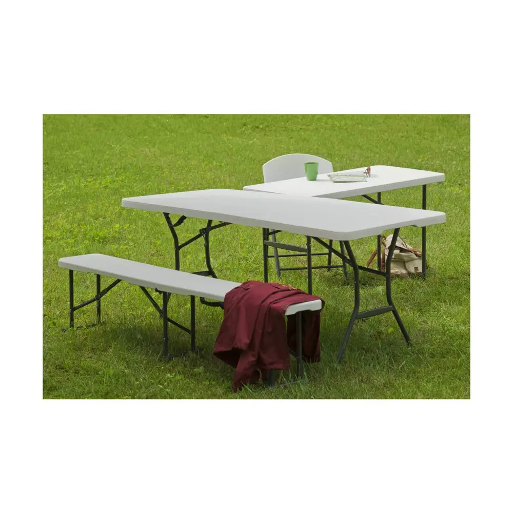 Скамья садовая Lifetime туристическая складная 183x29x42 см пластик белый Santreyd STLM-2210028 - Вид №14