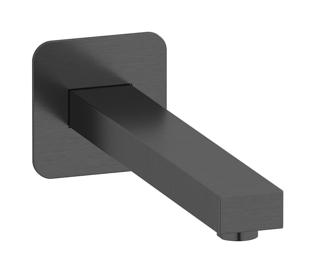 Длинный настенный излив для ванны WE ARE IB ru328cs Brushed Black Chrome Rubacuori 