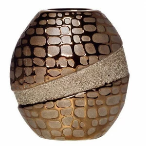 Ваза керамическая золотая Rezo 14,5х7х15 GARDA DECOR - 048565 Золото