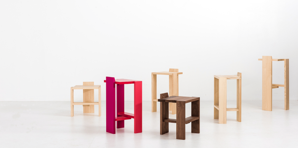 Высокий барный стул из массива дерева Moca SIXPLANK ARCH-00015945