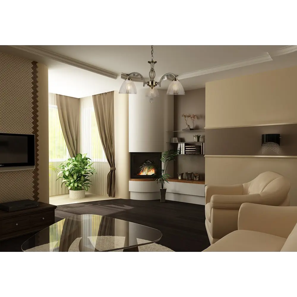 Люстра подвесная Wink Герда N3880/3, 3 лампы, 9 м², цвет бронза/бесцветный STLM-2068167 - Вид №10