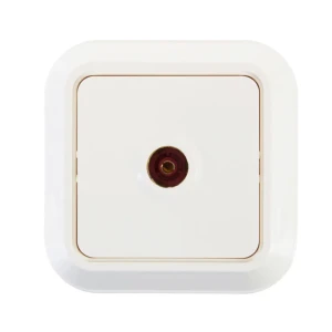 ТВ-розетка оконечная накладная Makel Siva Ustu шлейф, цвет кремовый