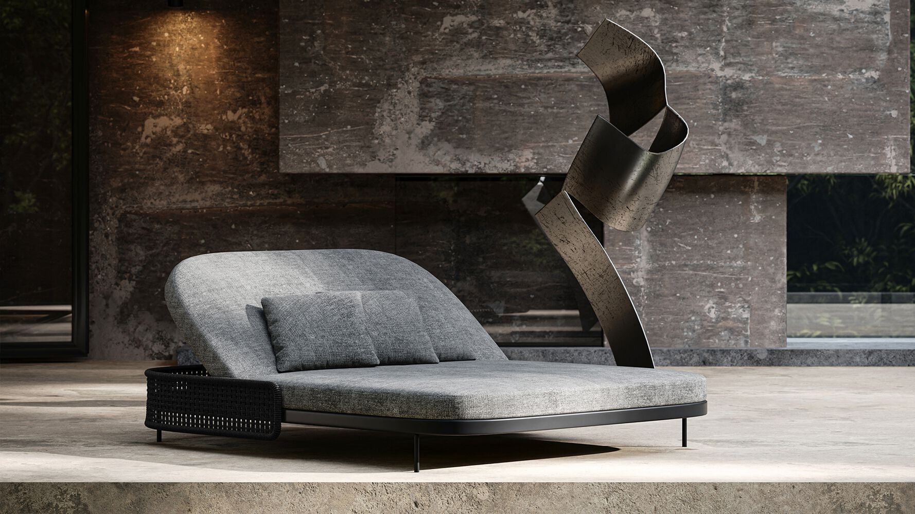 Садовая кровать с откидной спинкой из ткани SNOC Miura ARCH-00149848 - Вид №3