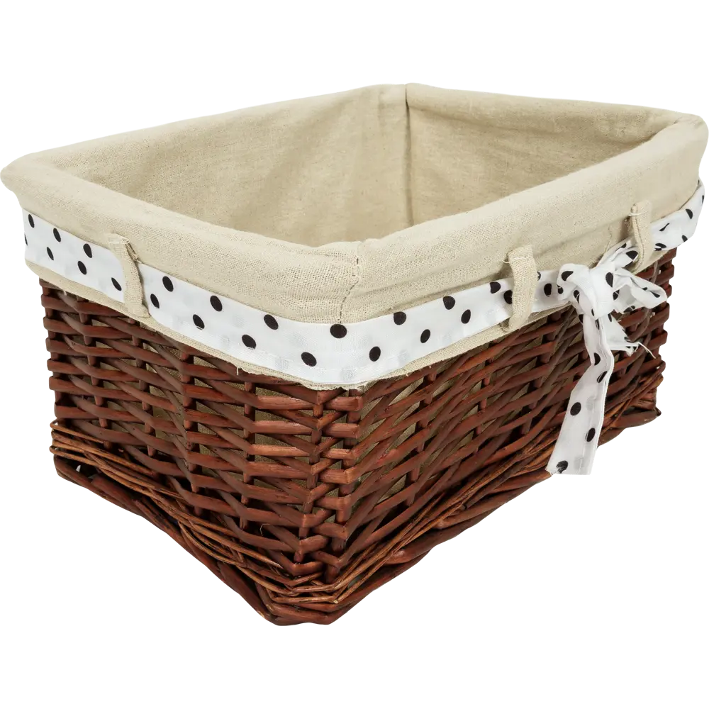 Корзина Ива с декоративным чехлом 30x16x21 см плетенье цвет коричневый STORIDEA STLM-2149513