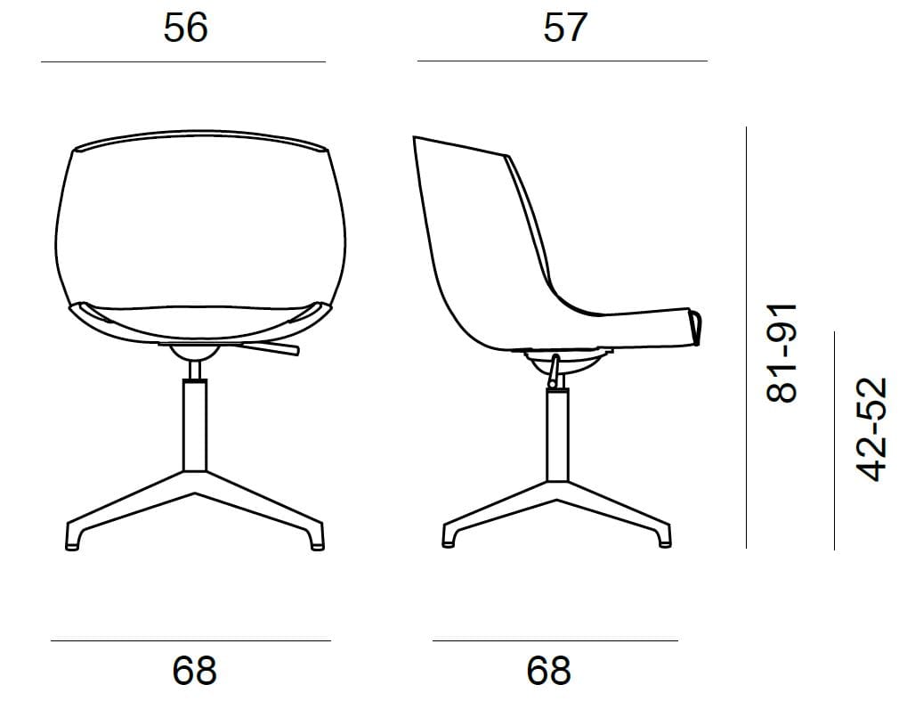 Тканевый поворотный стул BBB COCOON ARCH-00088791 - Вид №4