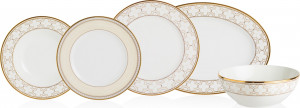 10657442 Noritake Сервиз столовый Noritake Трефолио,золотой кант на 6 персон, 20 предметов, фарфор Фарфор