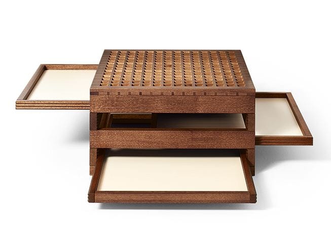 Журнальный столик из массива дерева с подносом SCULPTURES JEUX TETRA ARCH-00053590 - Вид №1