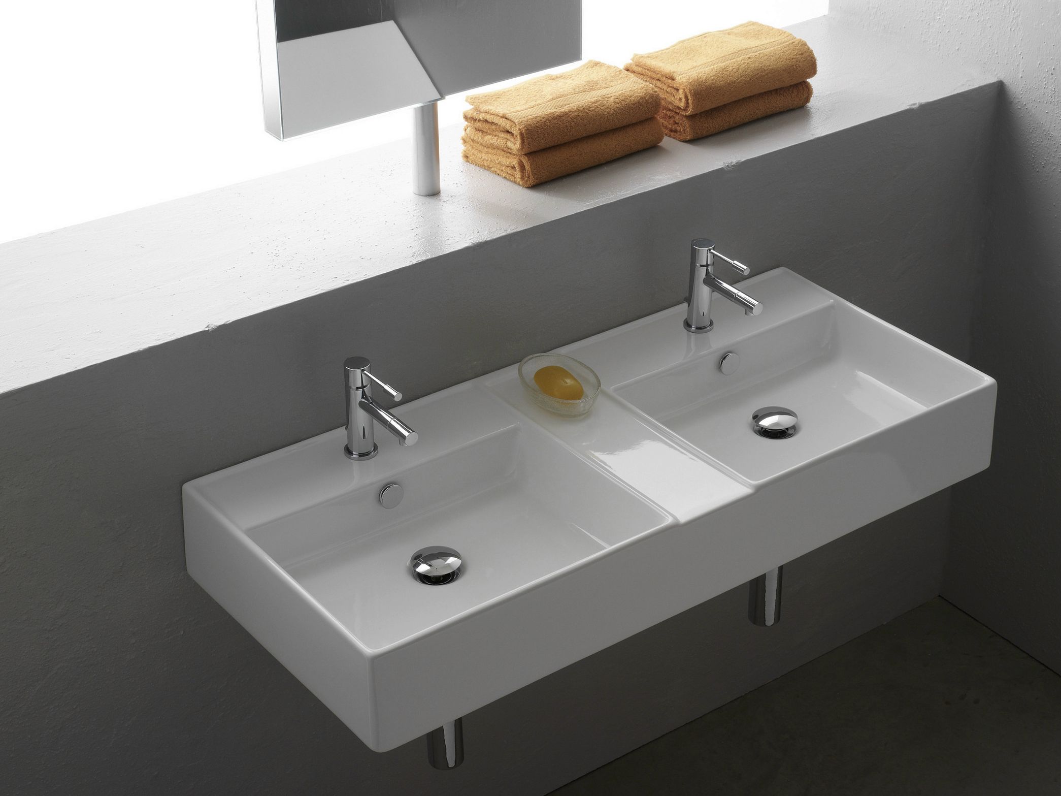 Керамическая двойная подвесная раковина Scarabeo Ceramiche Теорема ARCH-00143570 - Вид №1