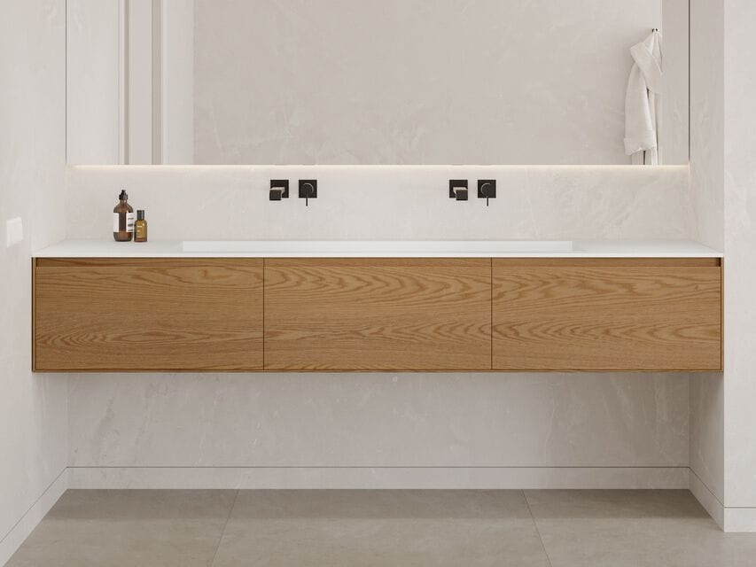 Двойной шкаф для раковины из массива дерева со встроенной раковиной RILUXA Gaia ARCH-00079158