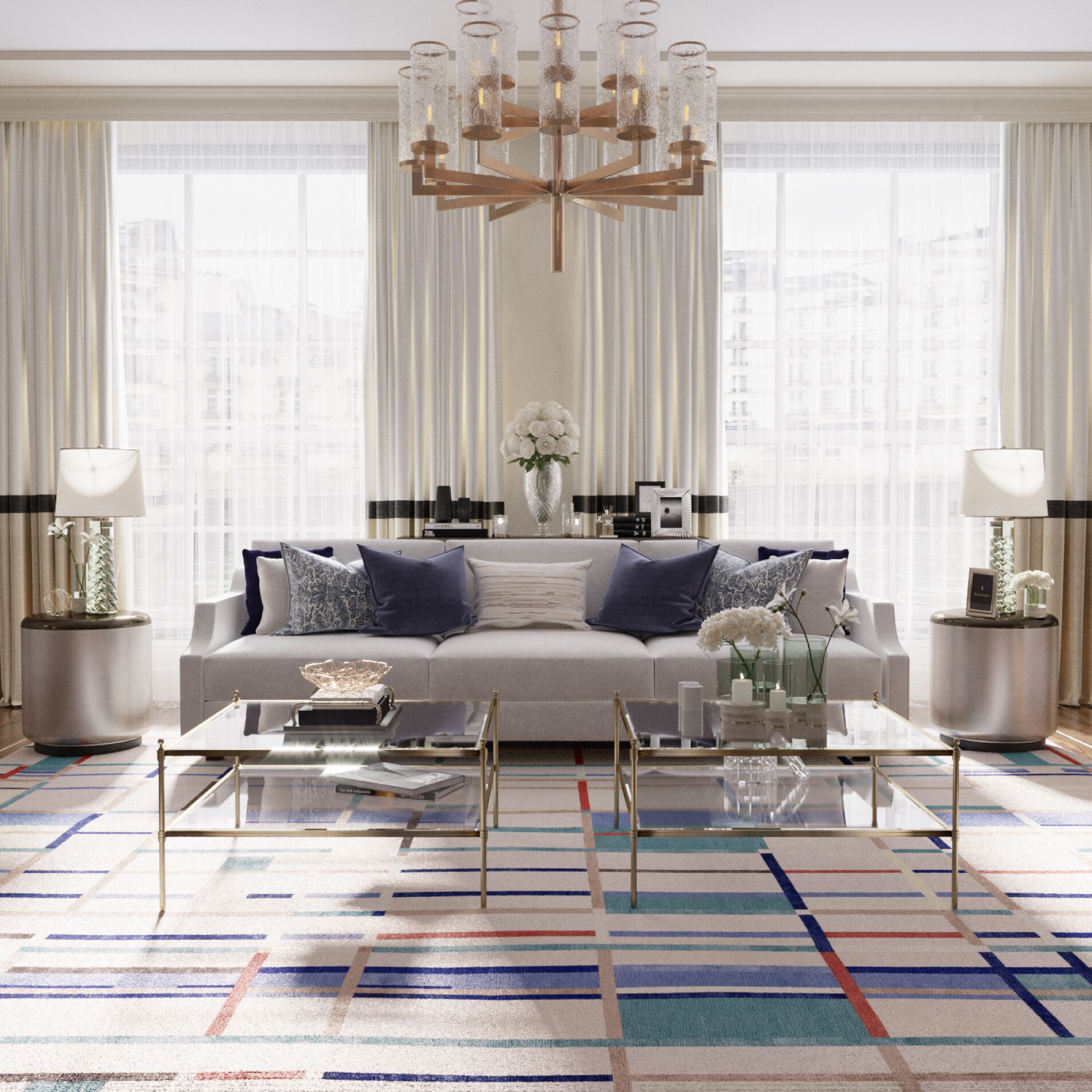 Прямоугольный ковер ручной работы Tapis Rouge абстракция ARCH-00002774 - Вид №3