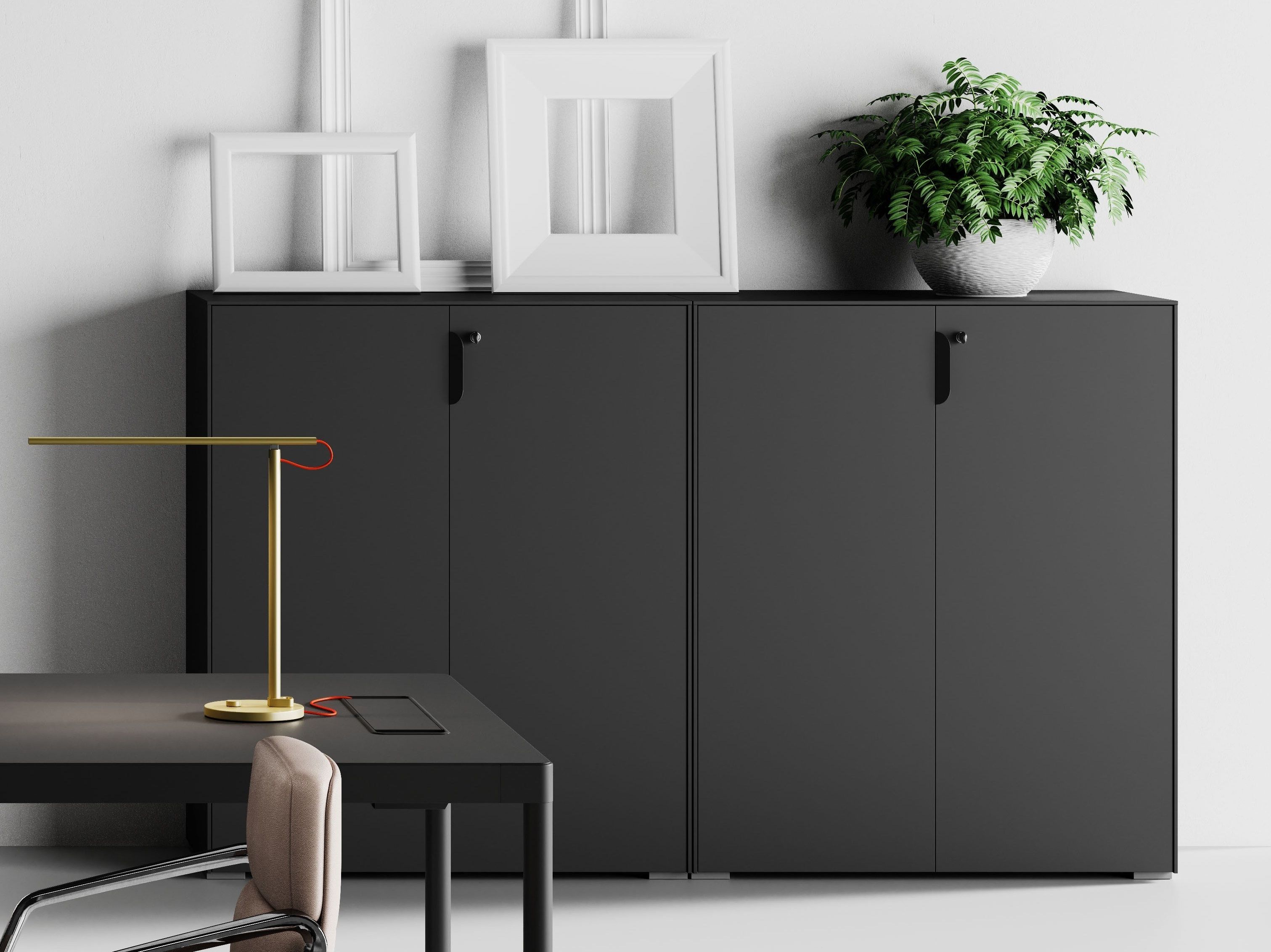 Низкий офисный шкаф с замком Las Mobili Fil Rouge ARCH-00073560